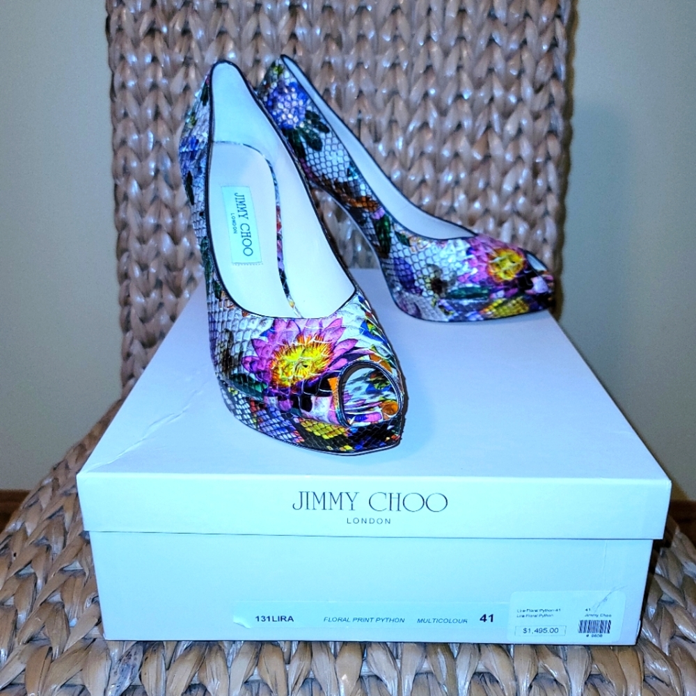 Jimmy Choo Floral Print Python